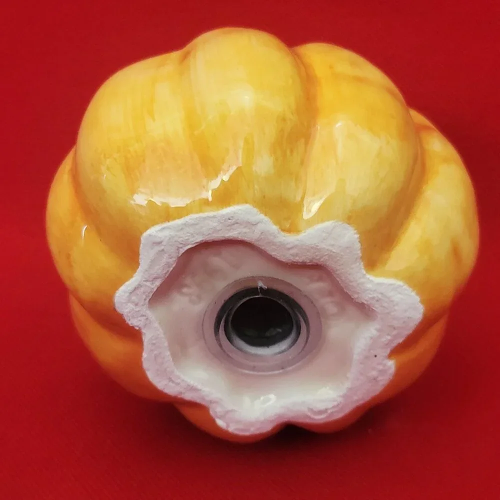Pumpkin Salt or Pepper Shaker Hand Painted Ceramic
